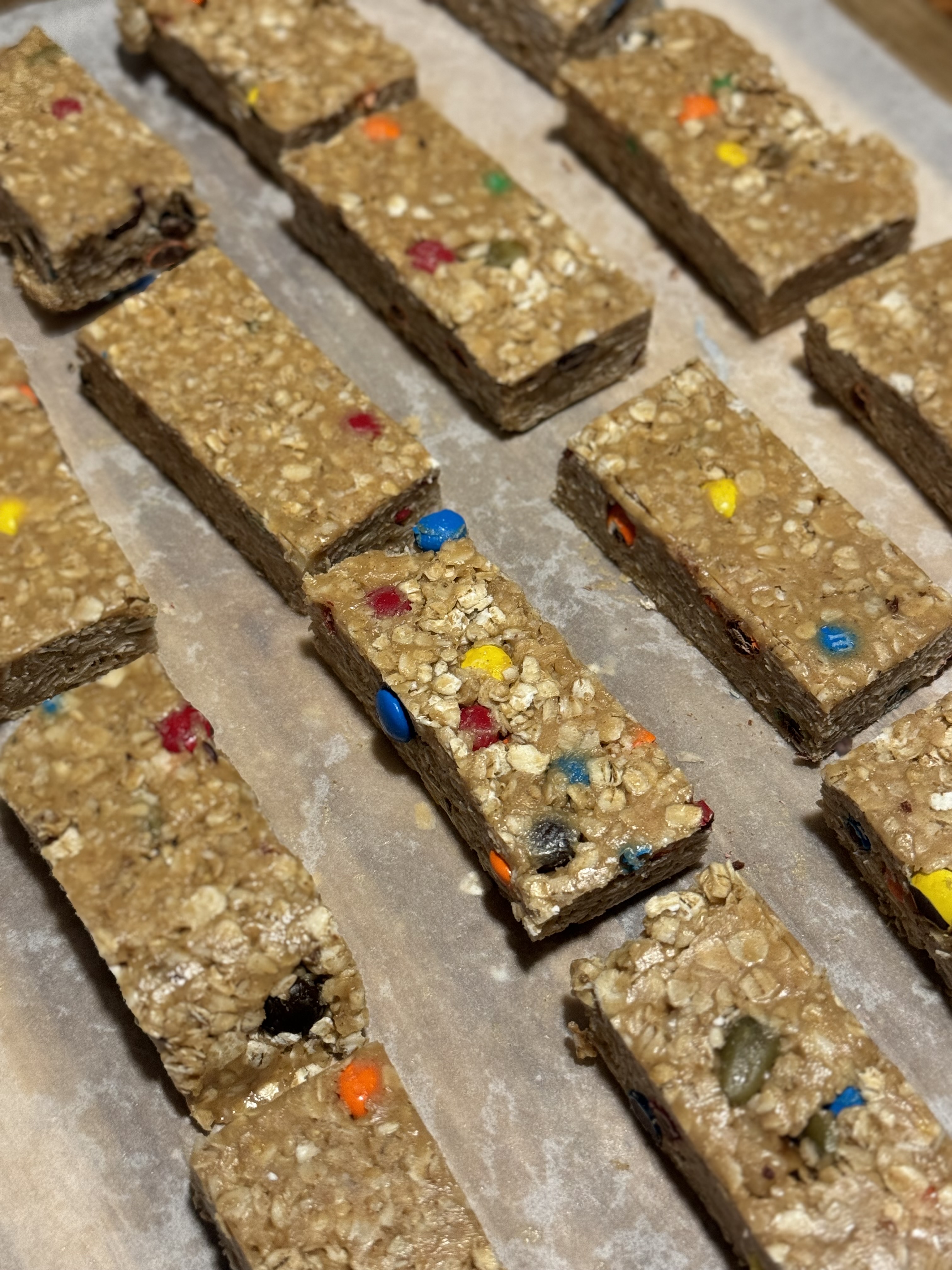 Homemade Mini M&M Granola Bars