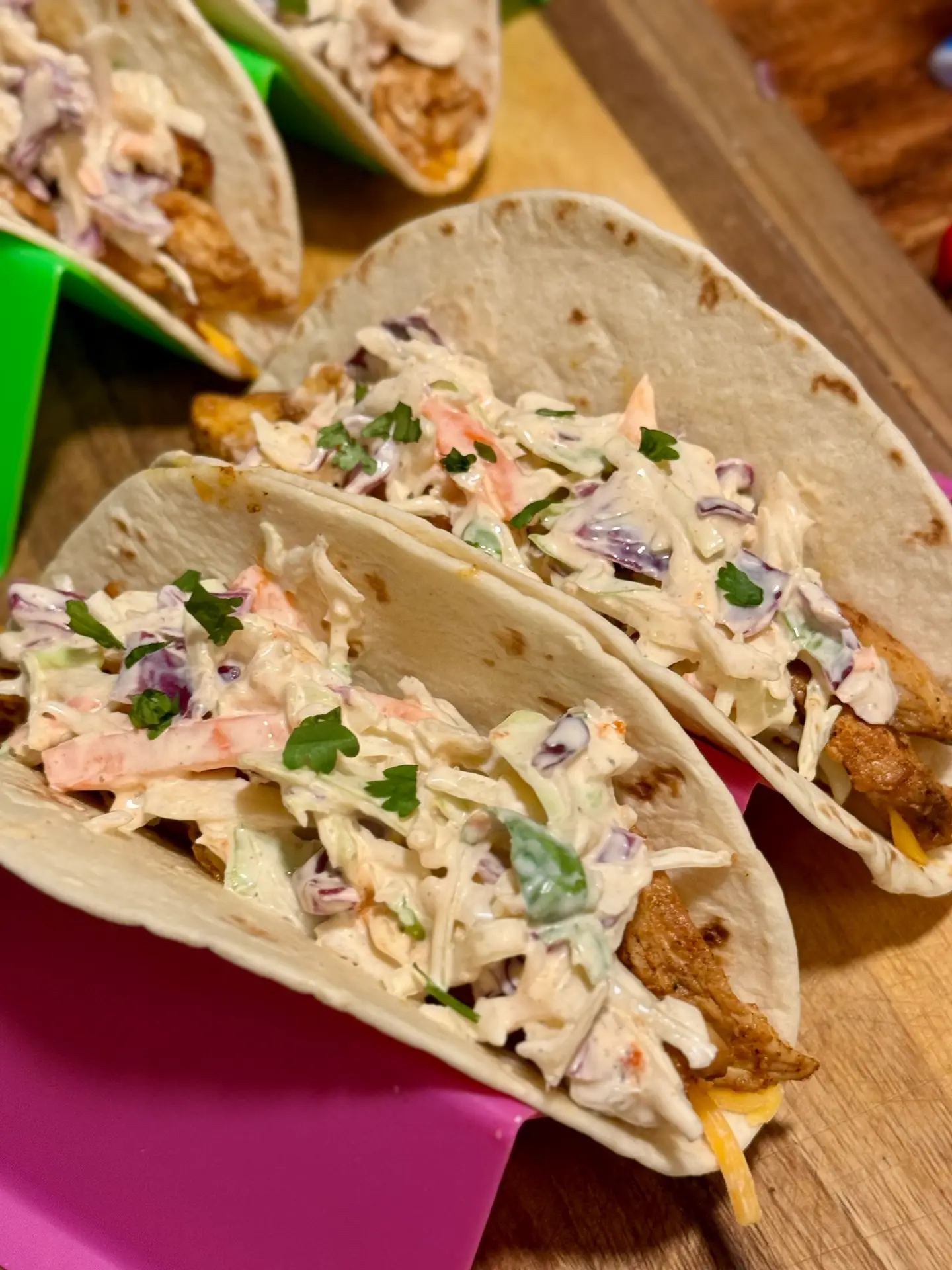 Red Hot Chicken Coleslaw Tacos